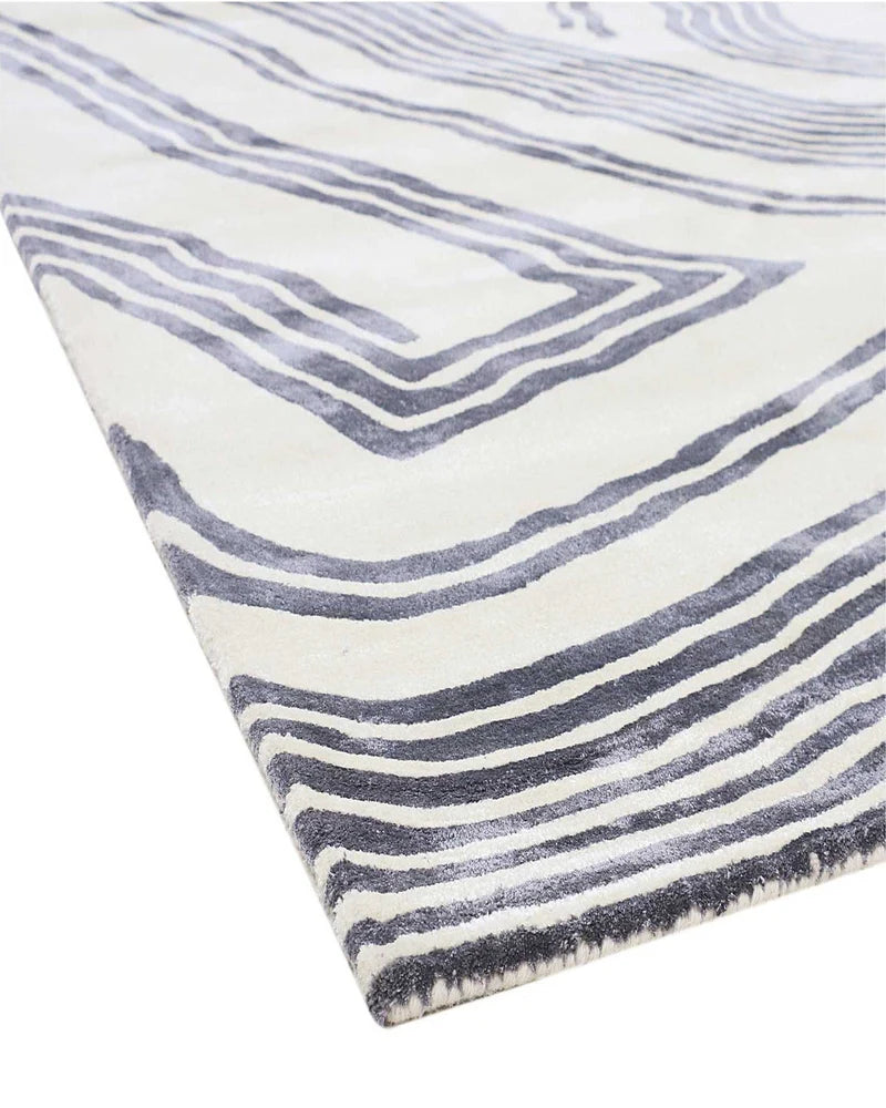 Ethereal Contour Silk Designer Rug