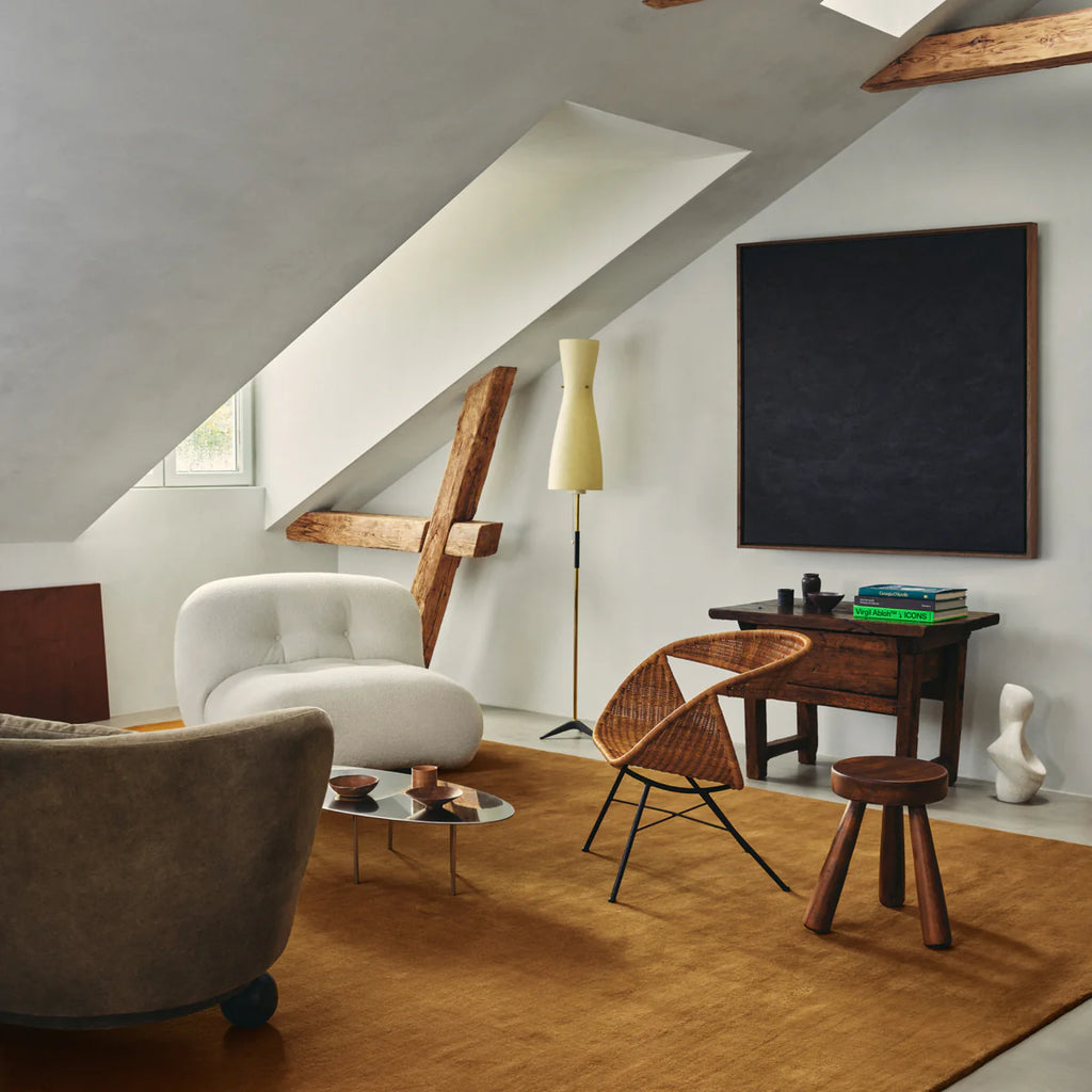 Warm Tobacco Brown Designer Rug with Timeless Appeal