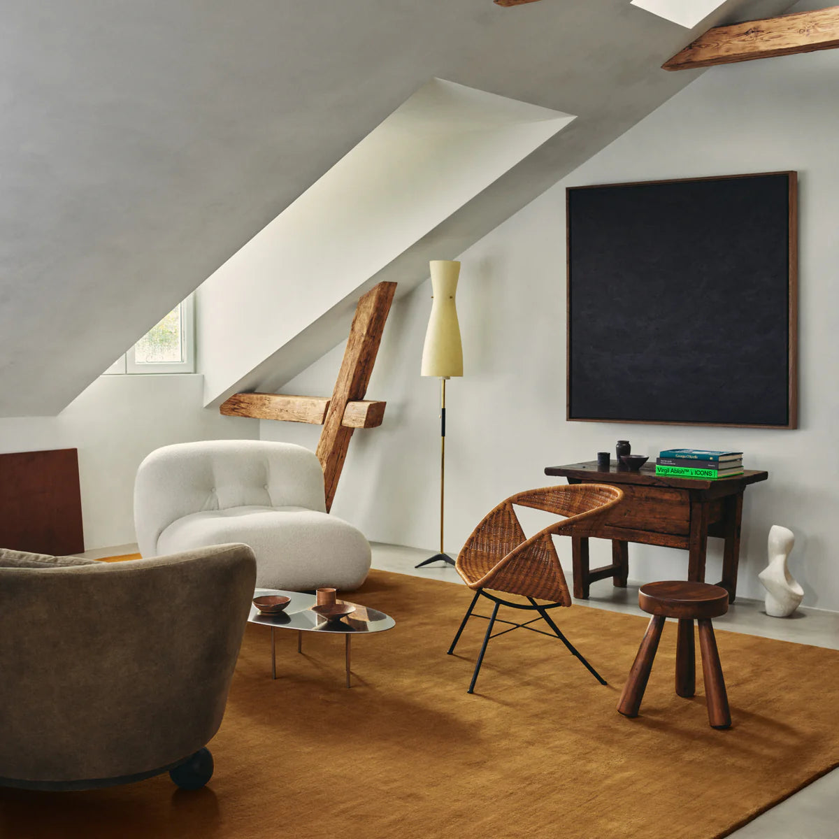 Warm Tobacco Brown Designer Rug with Timeless Appeal