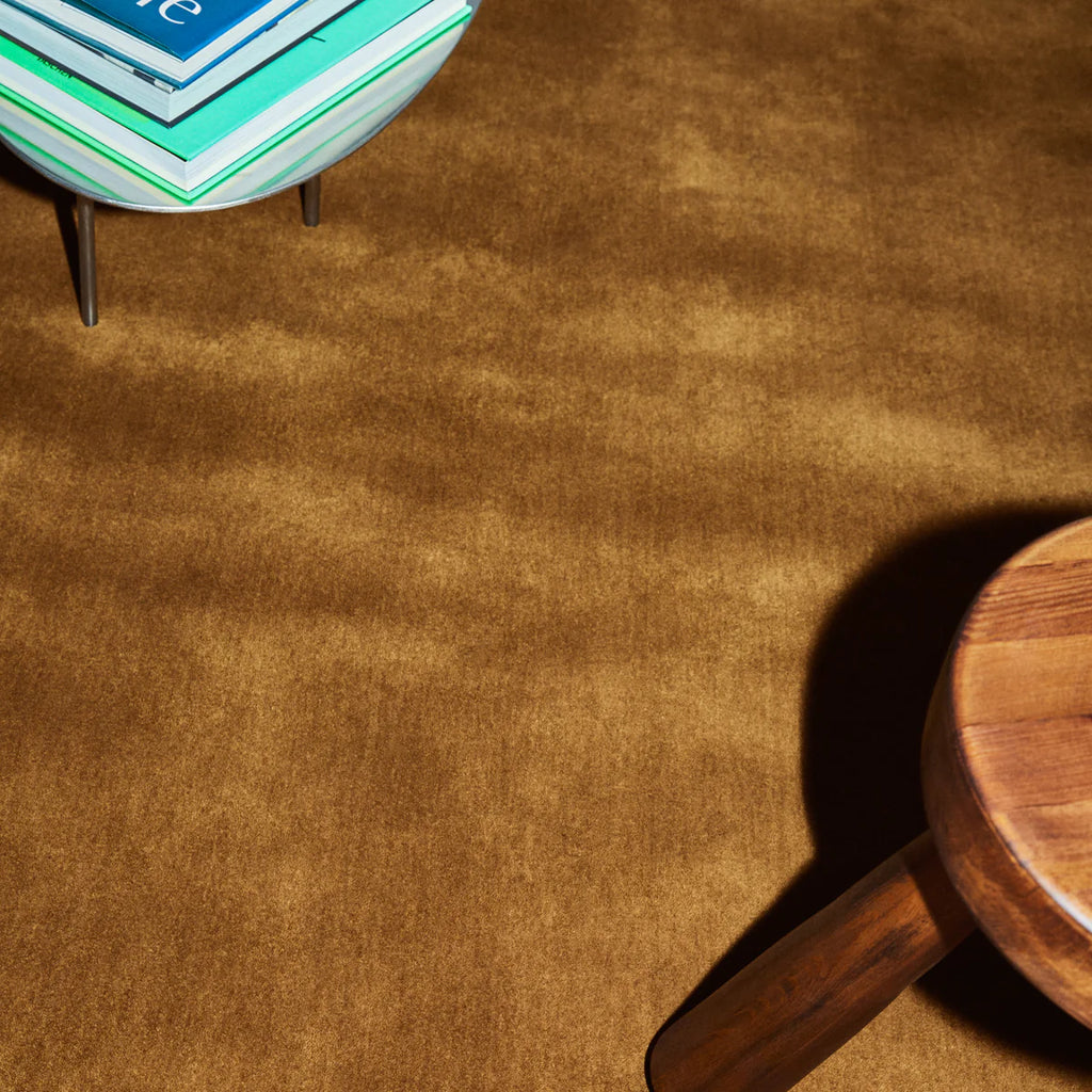 Warm Tobacco Brown Designer Rug with Timeless Appeal