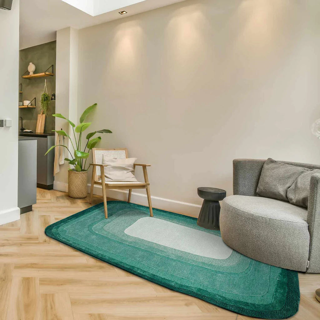 Emerald Layered Texture Rug