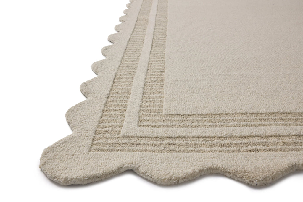 Beige Élysian Scallop Wool Rug