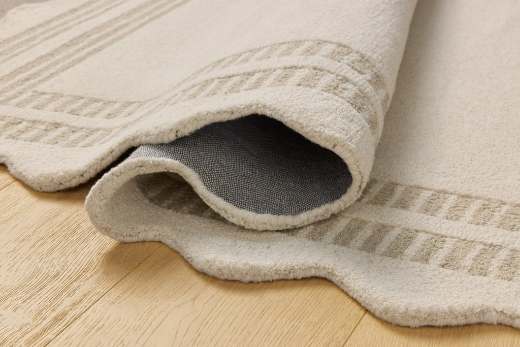 Beige Élysian Scallop Wool Rug