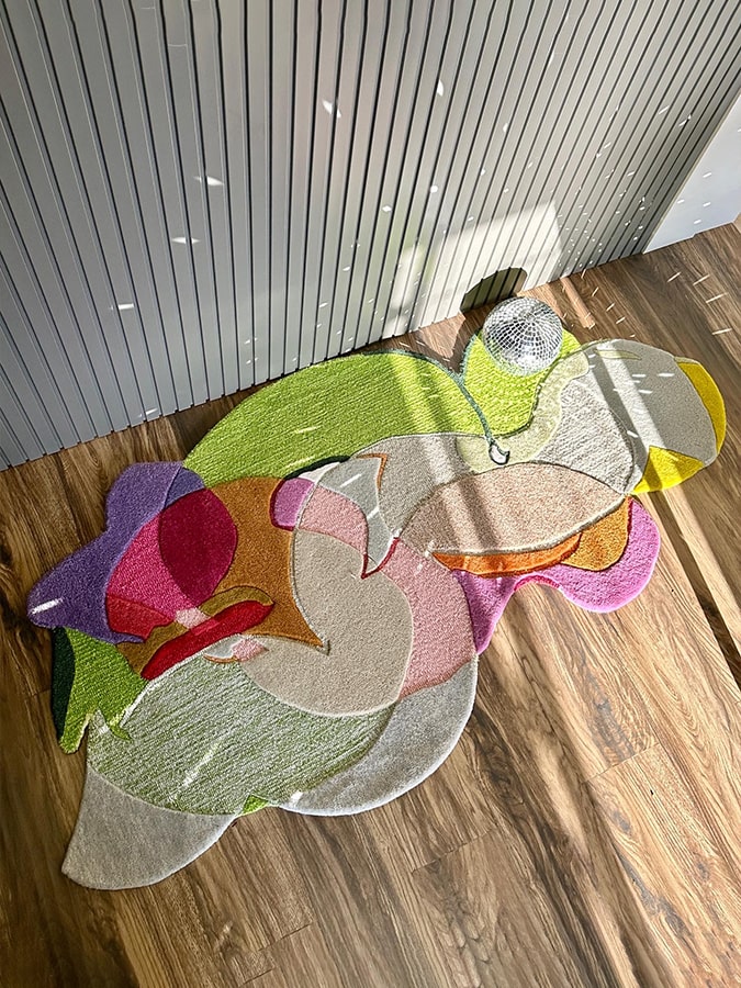 Modern Abstract Colorform Irregular Rug