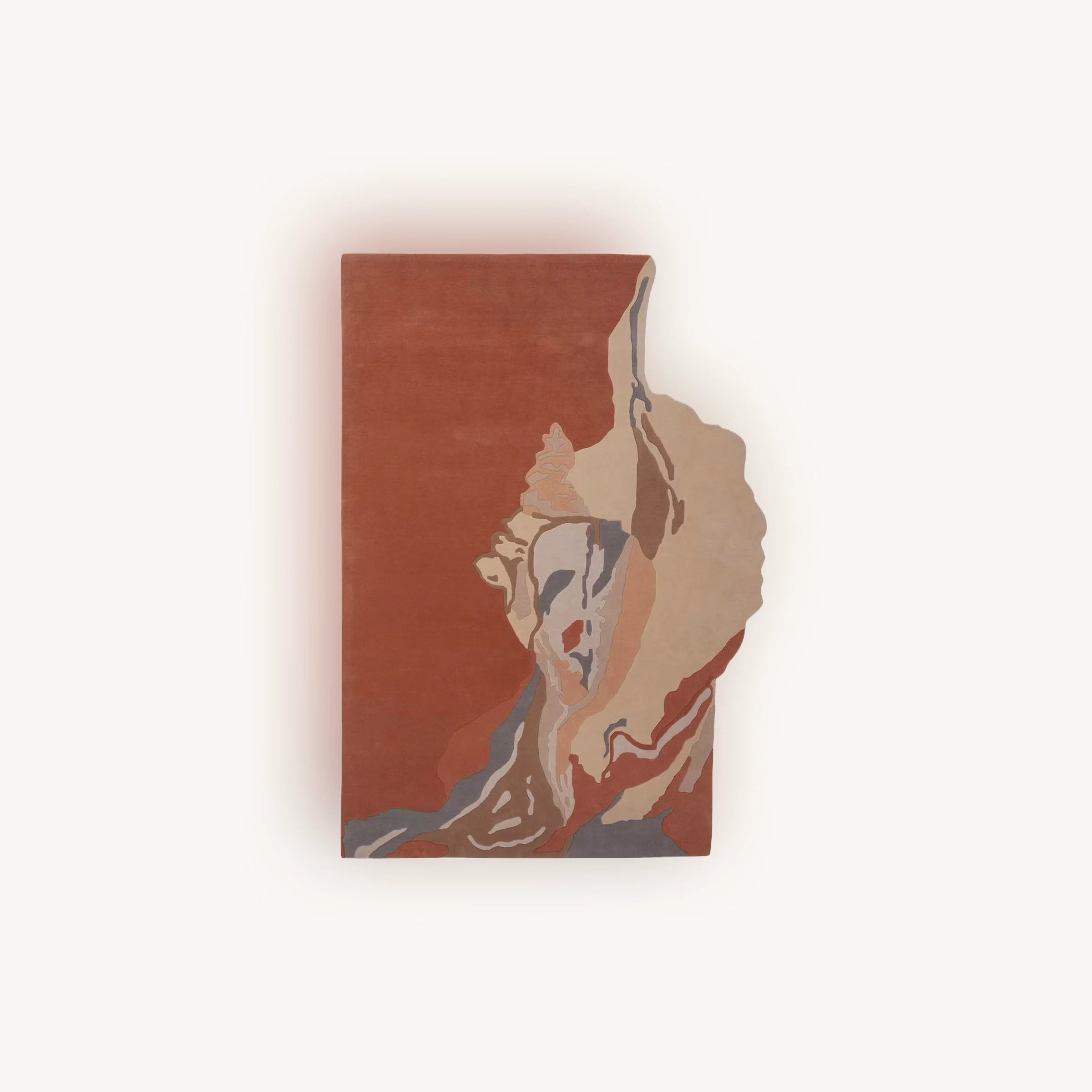 Terracotta Abstract Conch Shell Tufted Area Rug