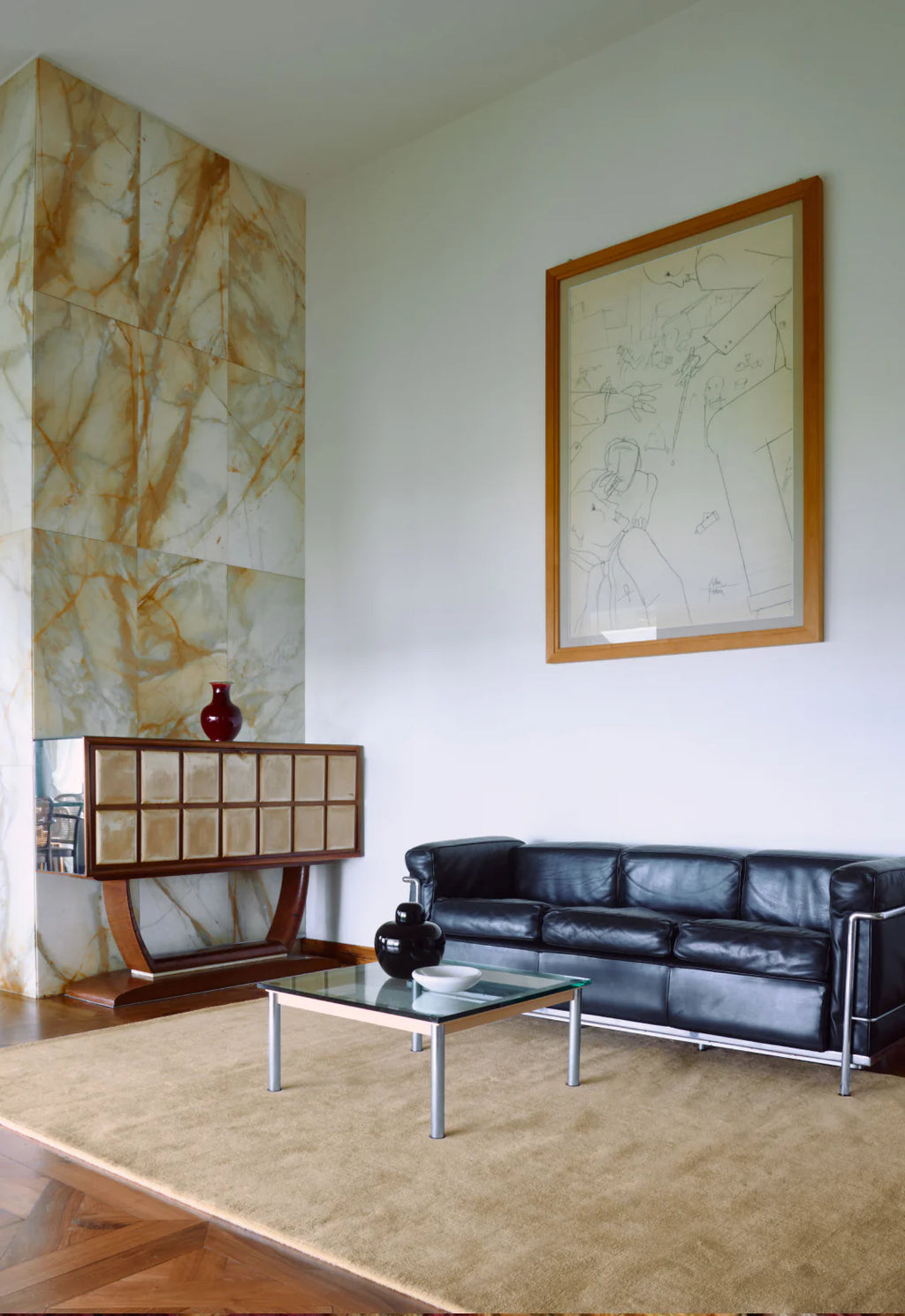 Plain Soft Beige Modern Wool Area Carpet