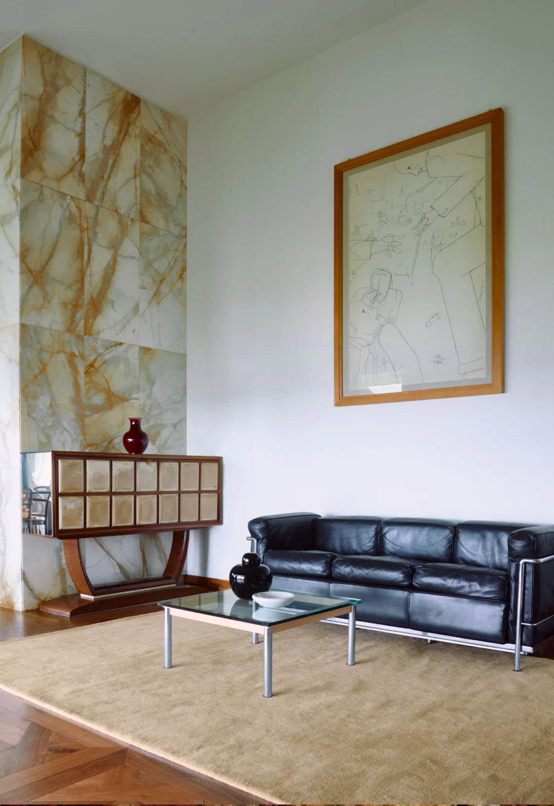 Plain Soft Beige Modern Wool Area Carpet