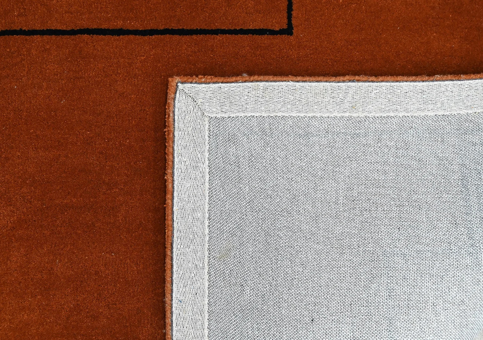 Modern Terracotta Architectural Wool Area Rug