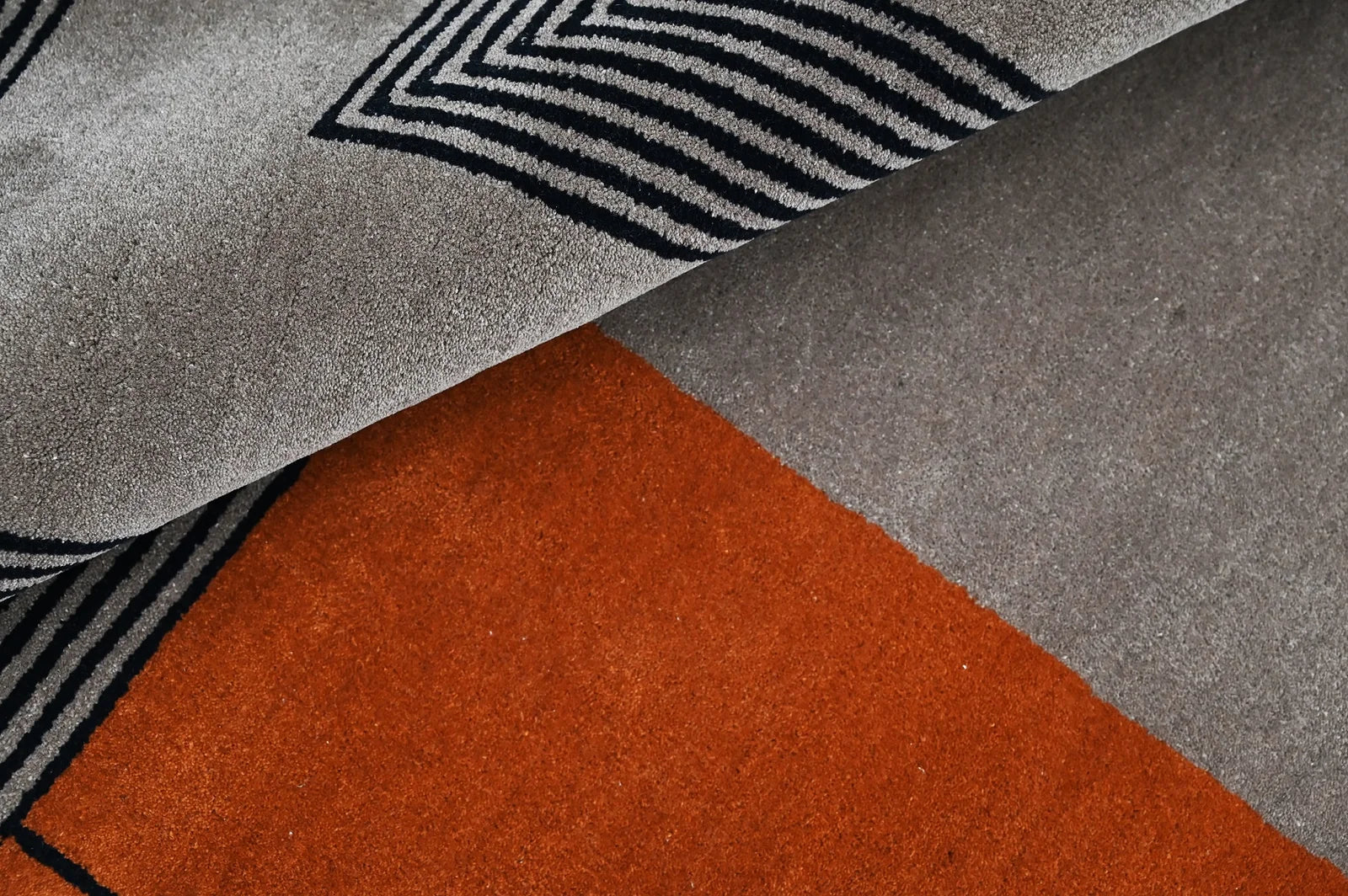 Modern Terracotta Architectural Wool Area Rug