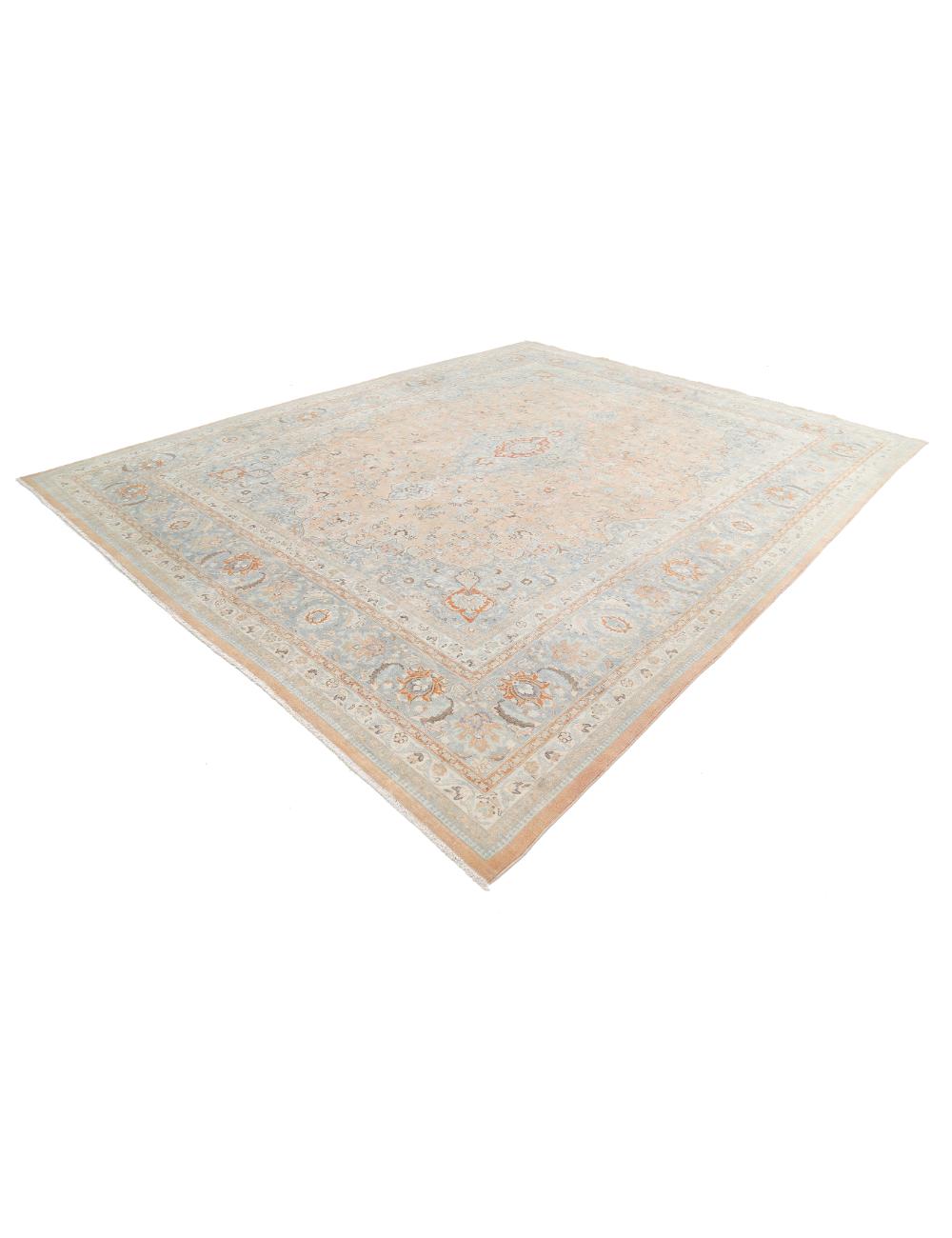Muted Oushak Soft Peach Wool Rug
