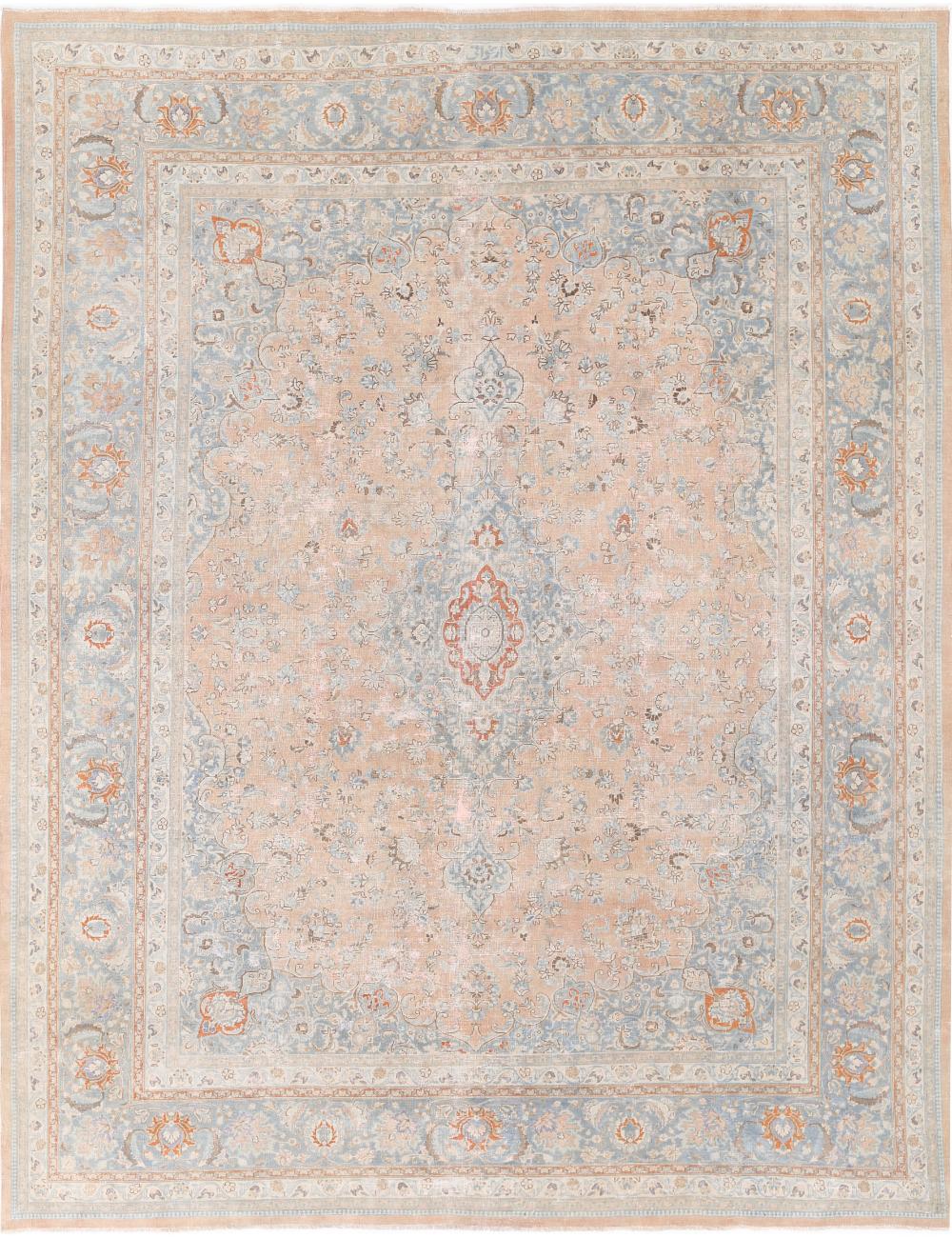 Muted Oushak Soft Peach Wool Rug