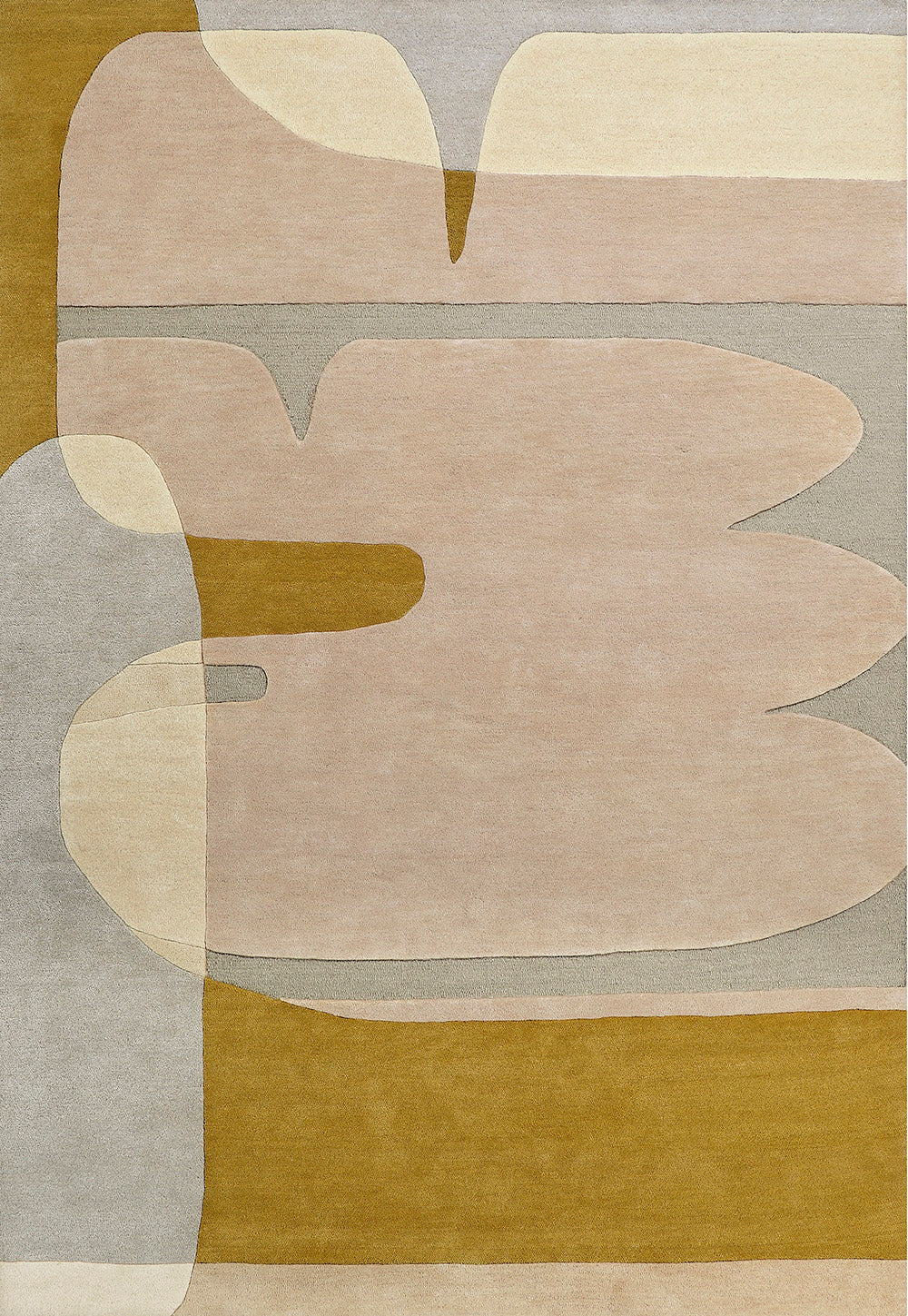 Soft Beige Contemporary Designer Carpet
