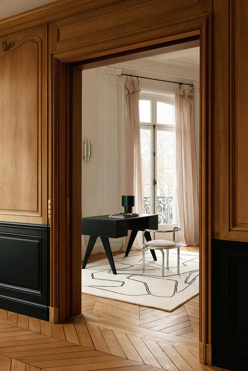 Contemporary Monoline Wool Rug