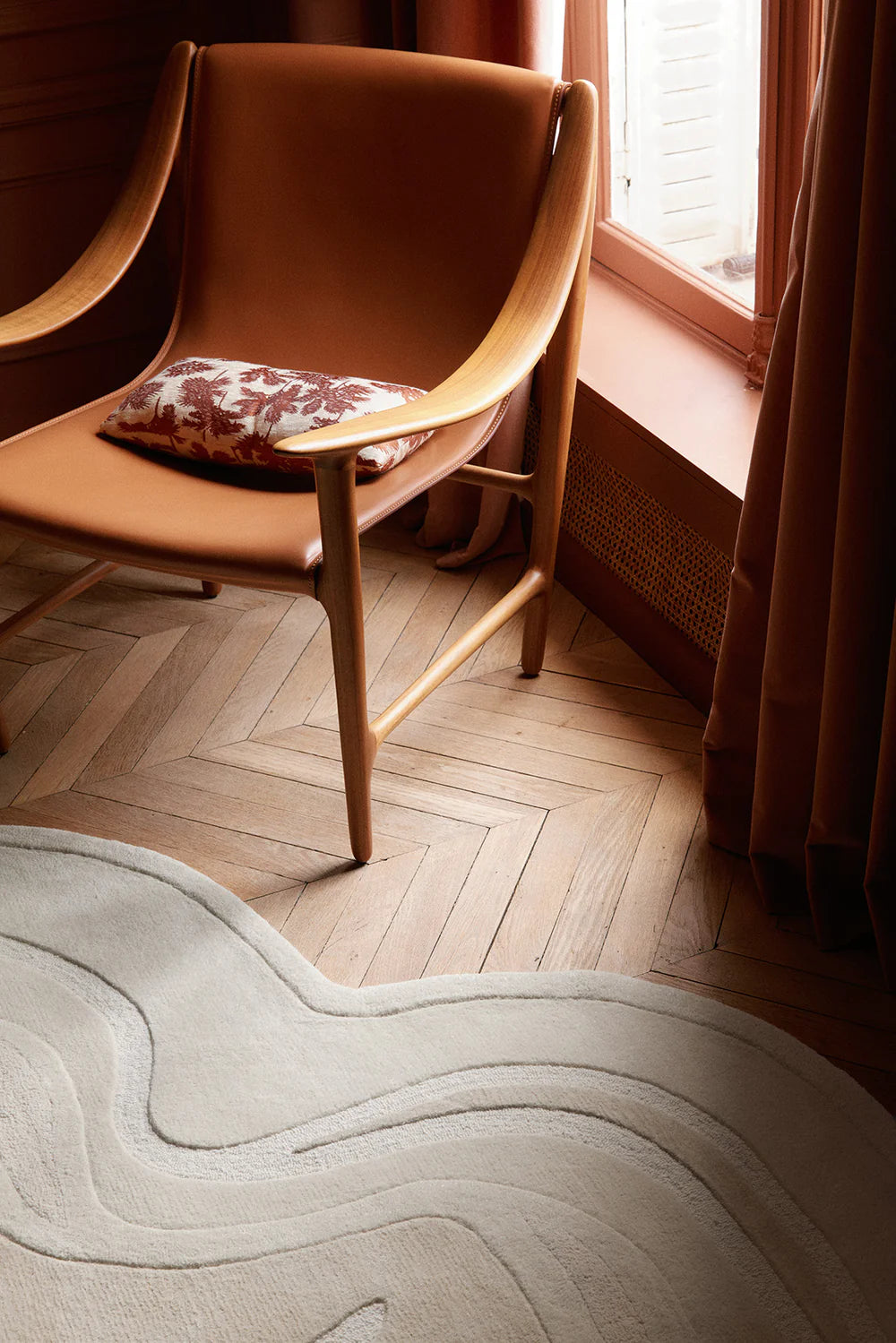 Hand-Tufted Fluid Form with Subtle Relief Detailing