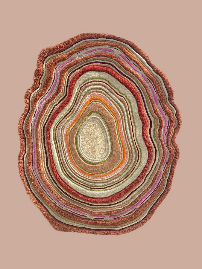 Multicolor Strata Layer Statement Rug