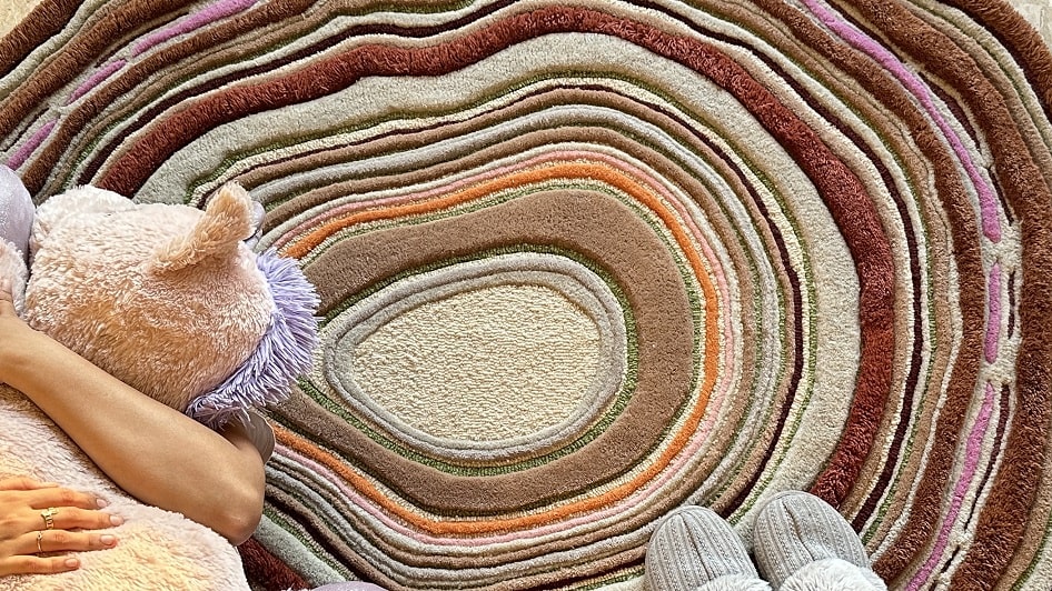 Multicolor Strata Layer Statement Rug