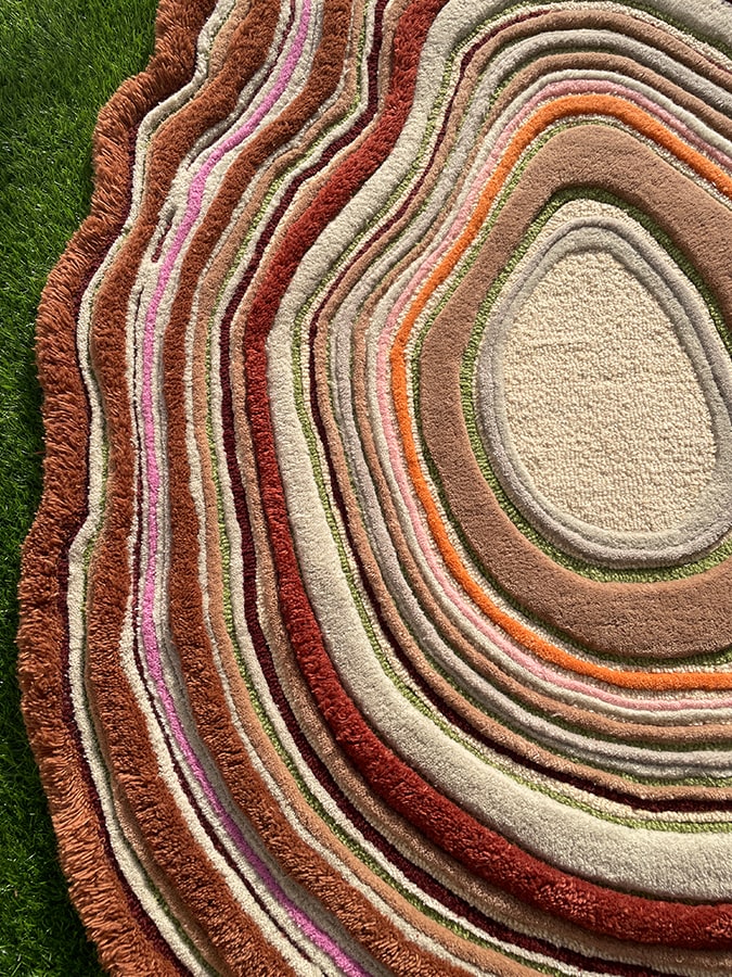 Multicolor Strata Layer Statement Rug