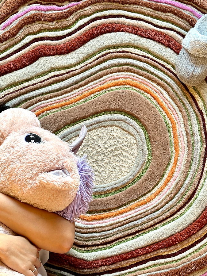 Multicolor Strata Layer Statement Rug
