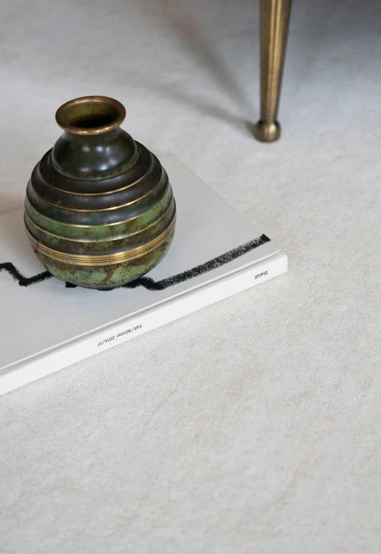 Bone White Solid Wool Rug
