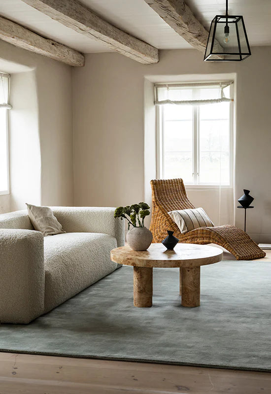 Soft Texture Sage Green Wool Carpet