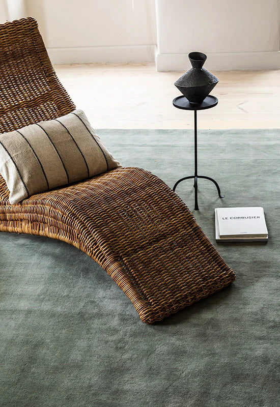 Soft Texture Sage Green Wool Carpet