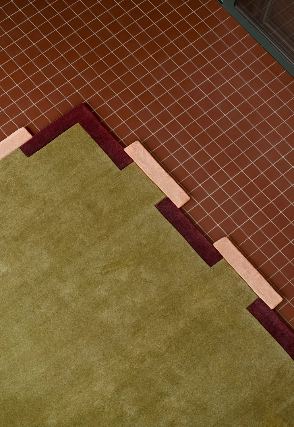 Modern Abstract Olive Green Area Rug by Carpetroom