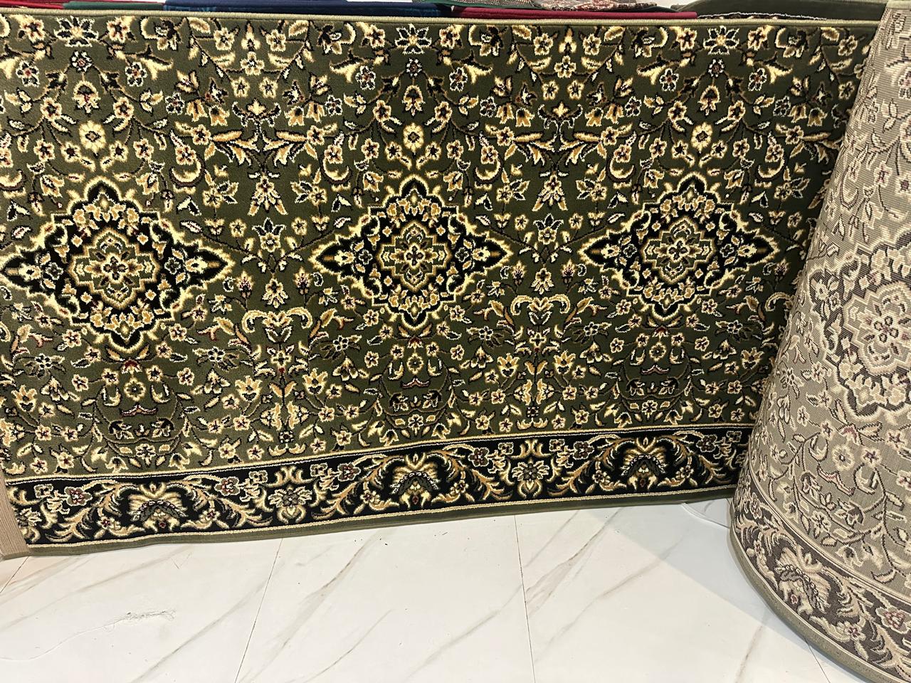 Traditional Olive Janamaz Carpet Prayer Mat