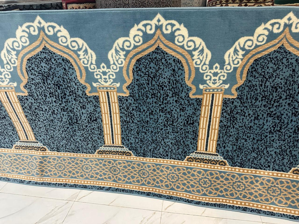 Blue Mehrab Pattern Mosque Carpet