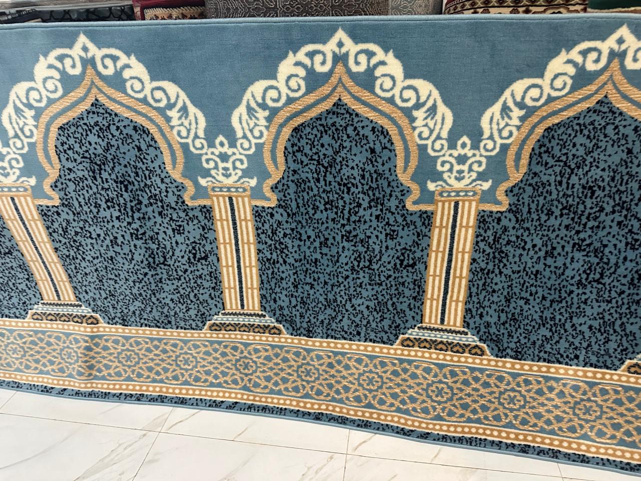 Blue Mehrab Pattern Mosque Carpet
