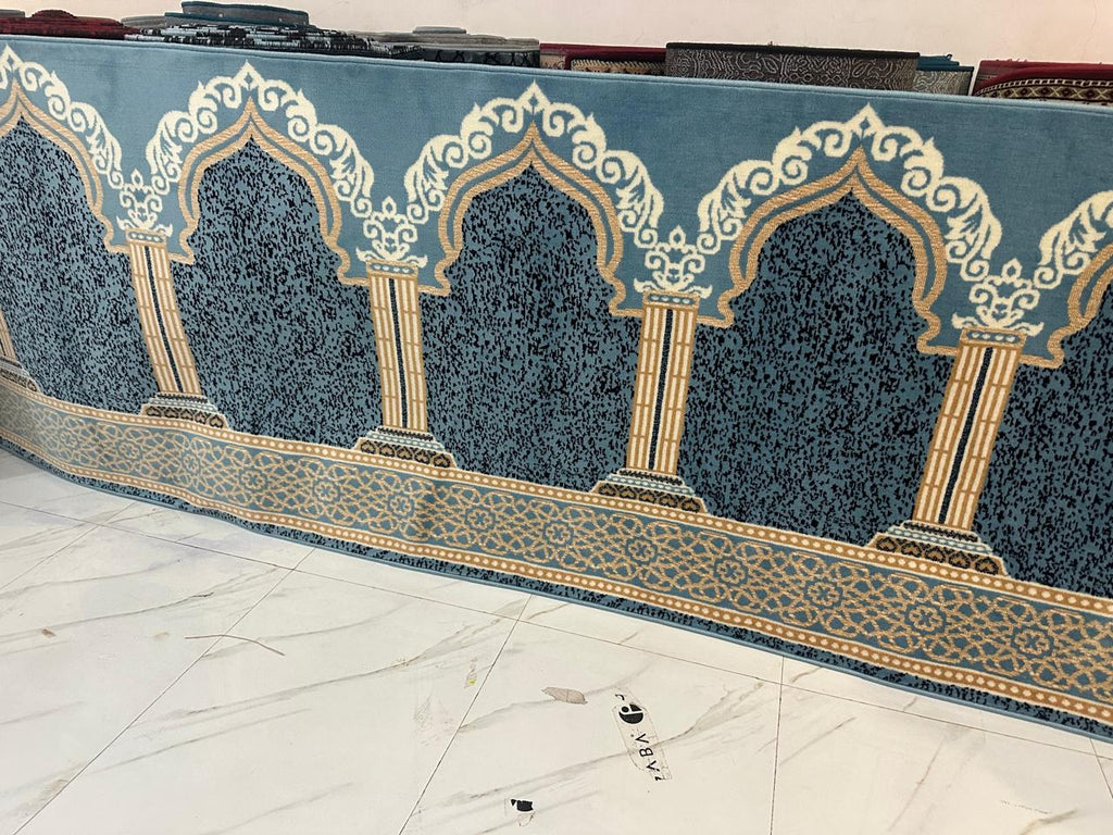 Blue Mehrab Pattern Mosque Carpet