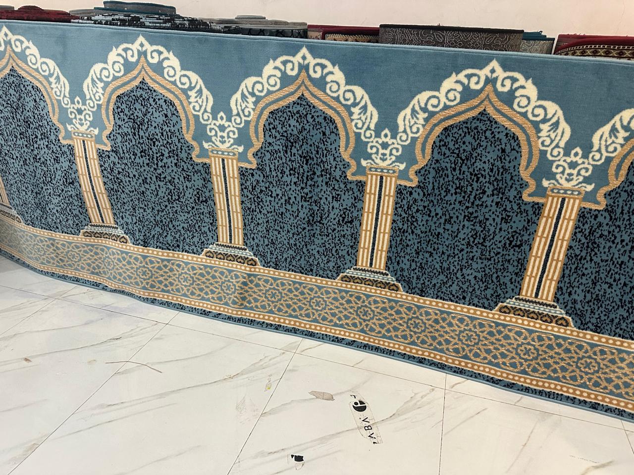Blue Mehrab Pattern Mosque Carpet