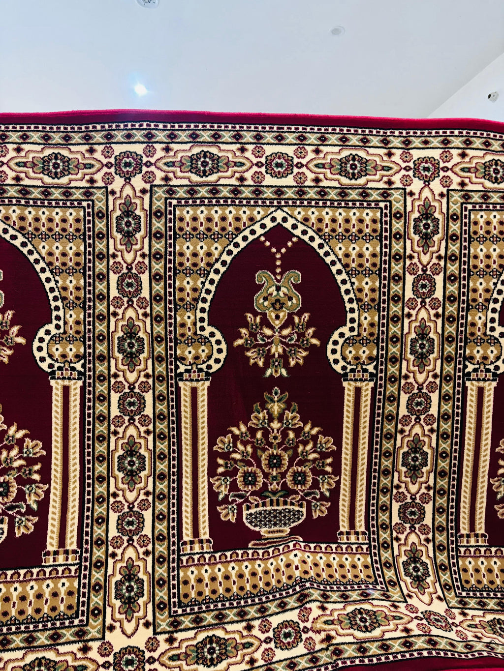 Red Floral Mihrab Janamaz Mosque Carpet