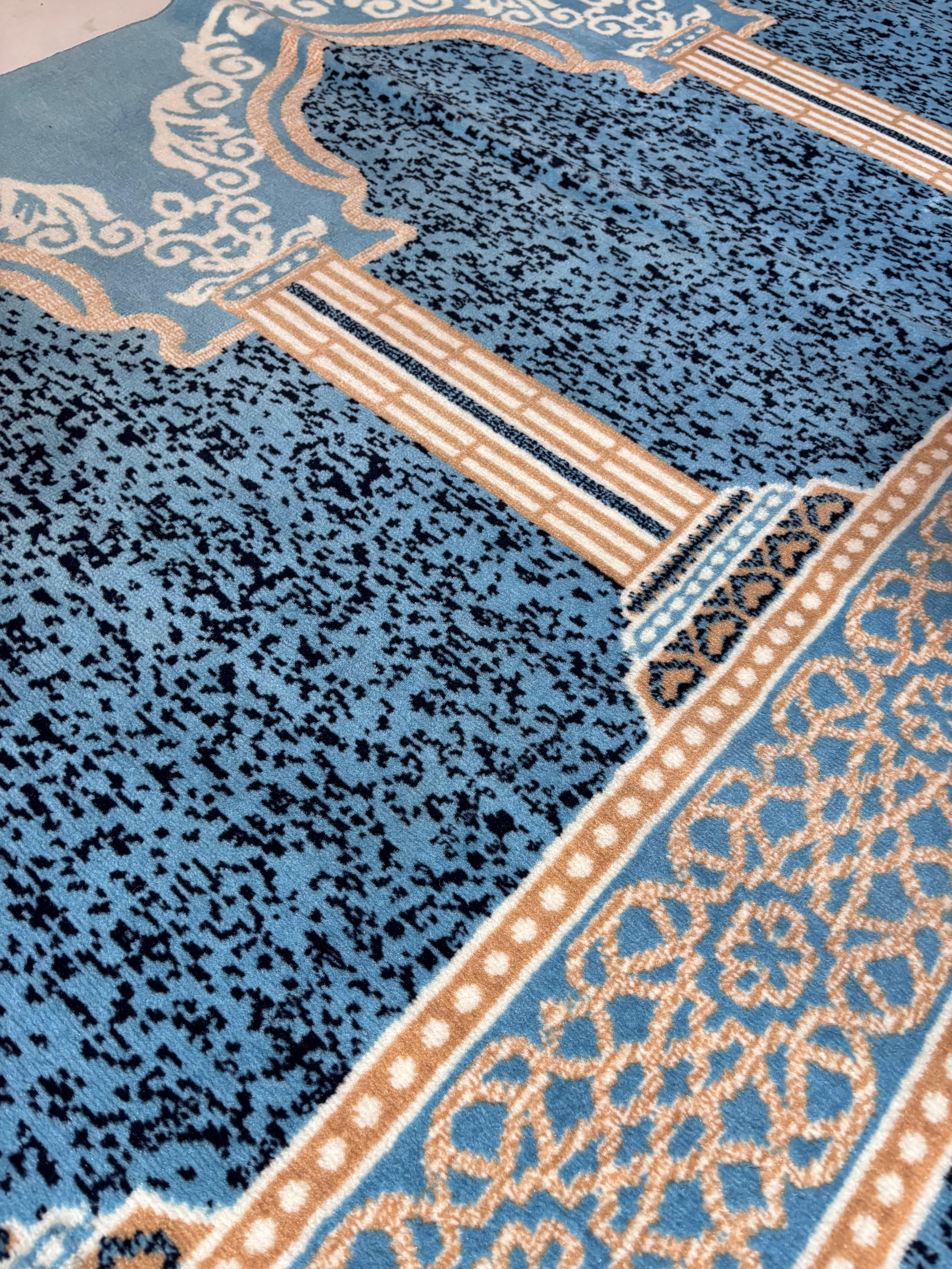 Blue Mehrab Pattern Mosque Carpet