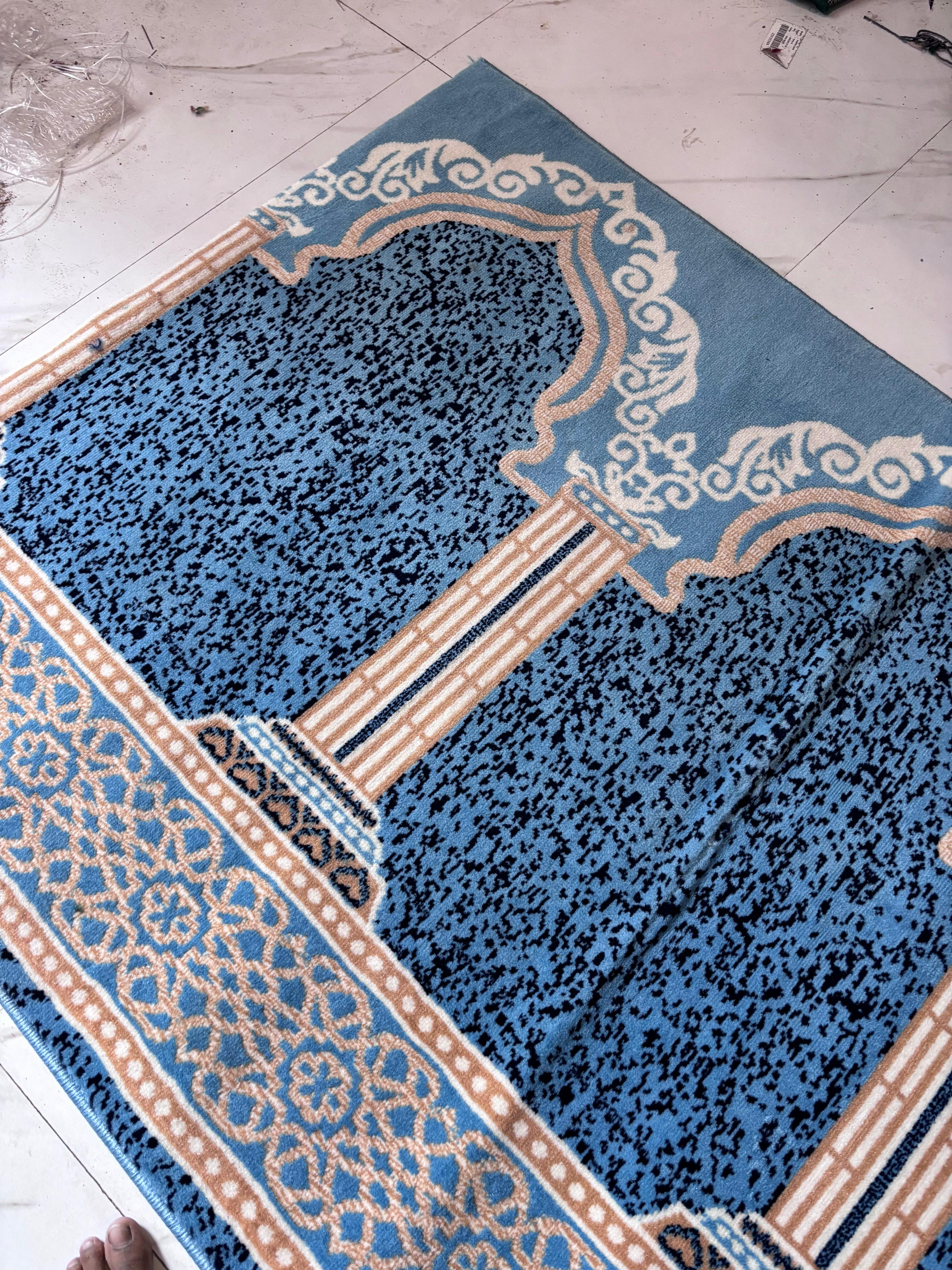 Blue Mehrab Pattern Mosque Carpet