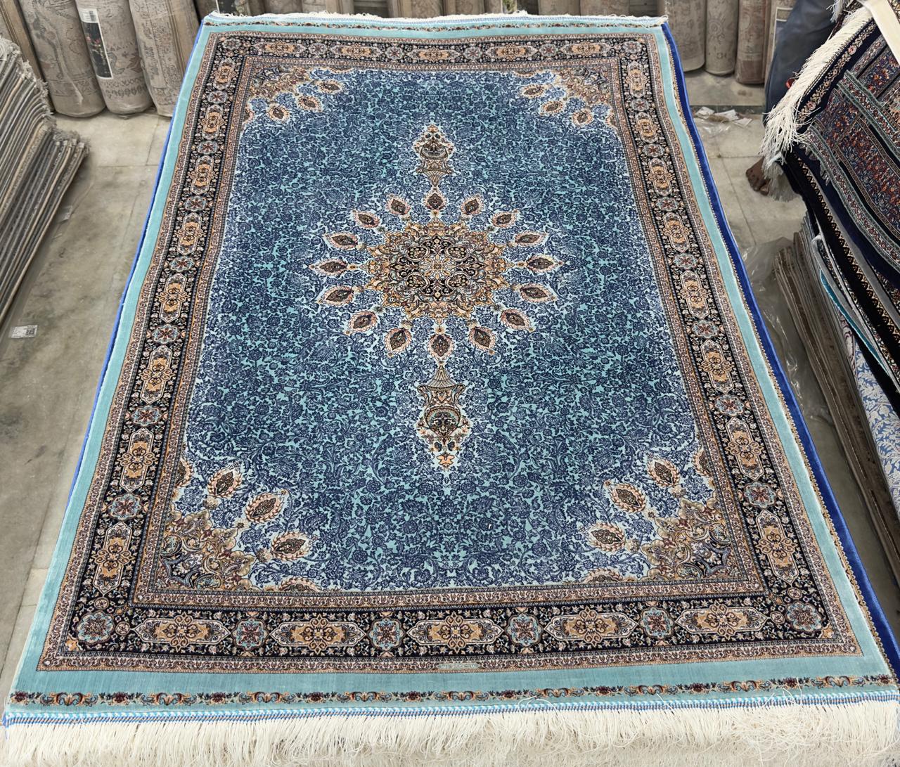 Irani Blue Floral Medallion Carpet