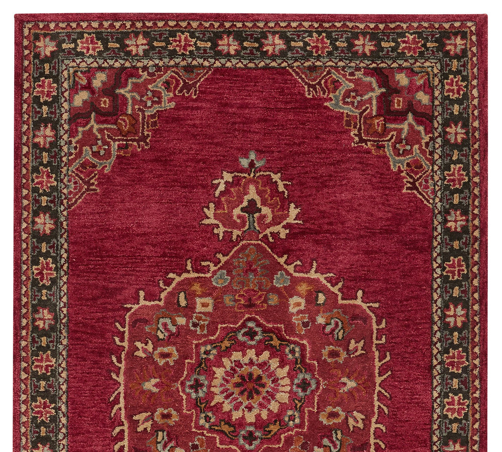 Traditional Maroon Wool Area Rug