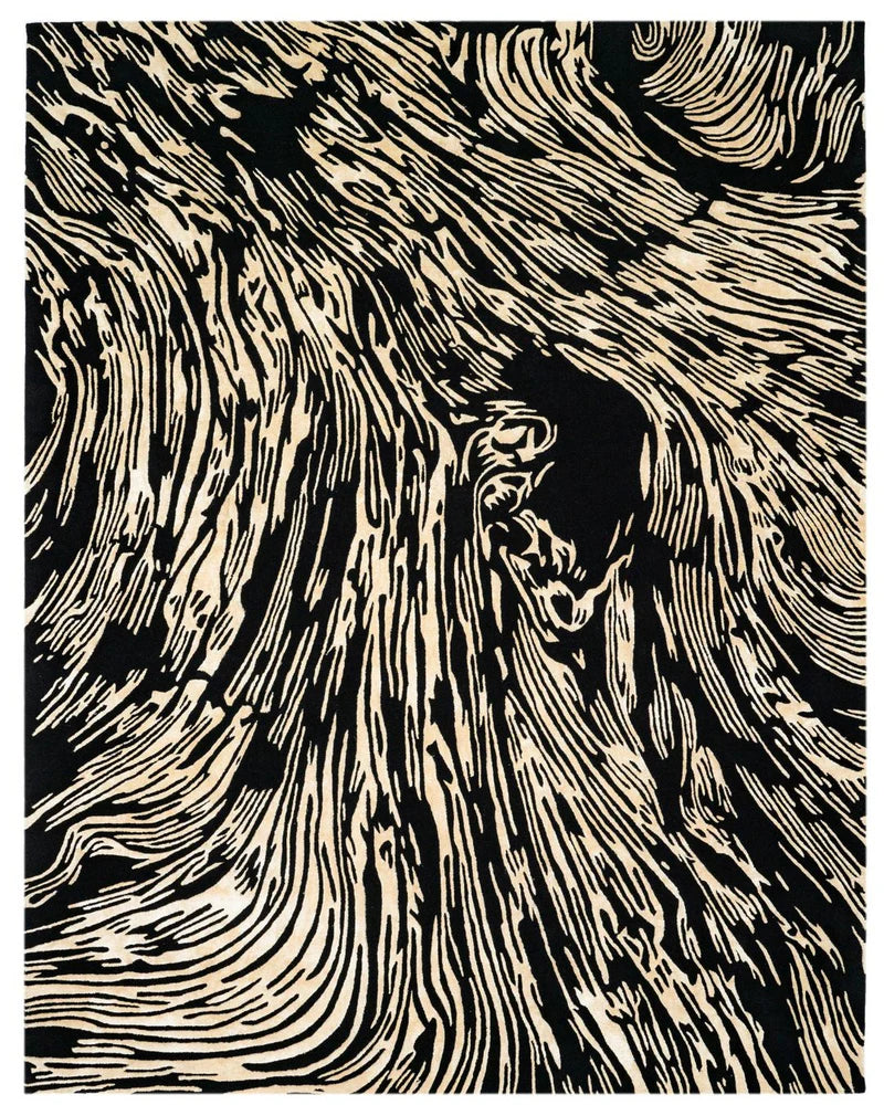Woodgrain Waves Silk Rug