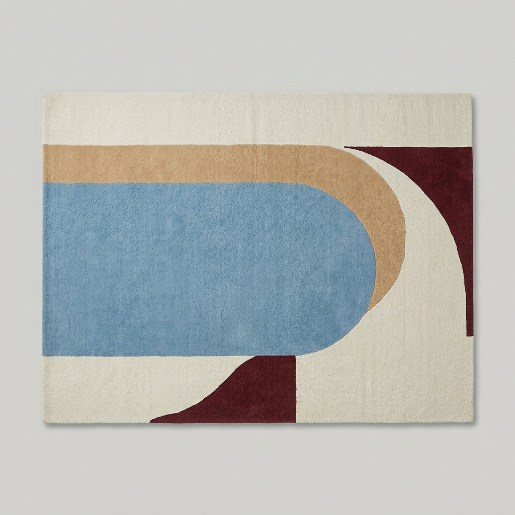 Modern Multicolor Abstract Arch Geometric Rug