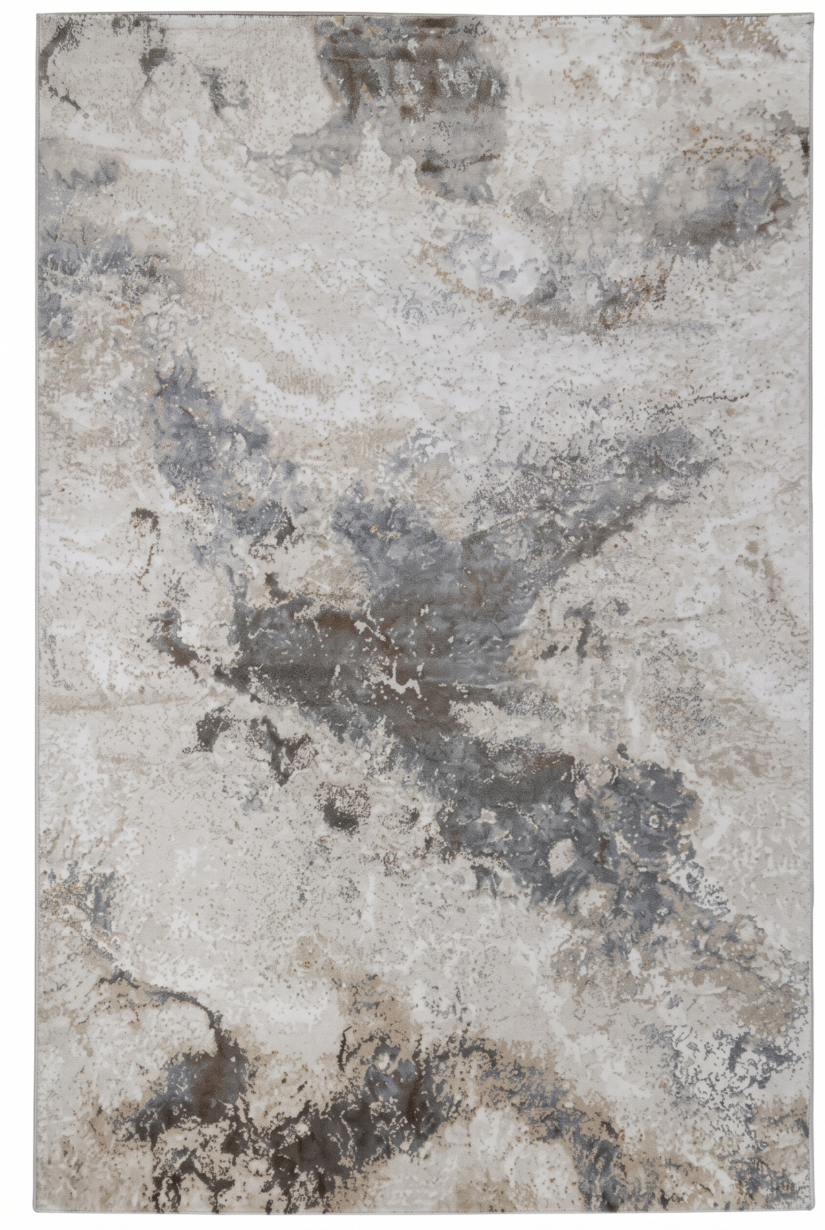 Modern Abstract Grey Beige Area Rug