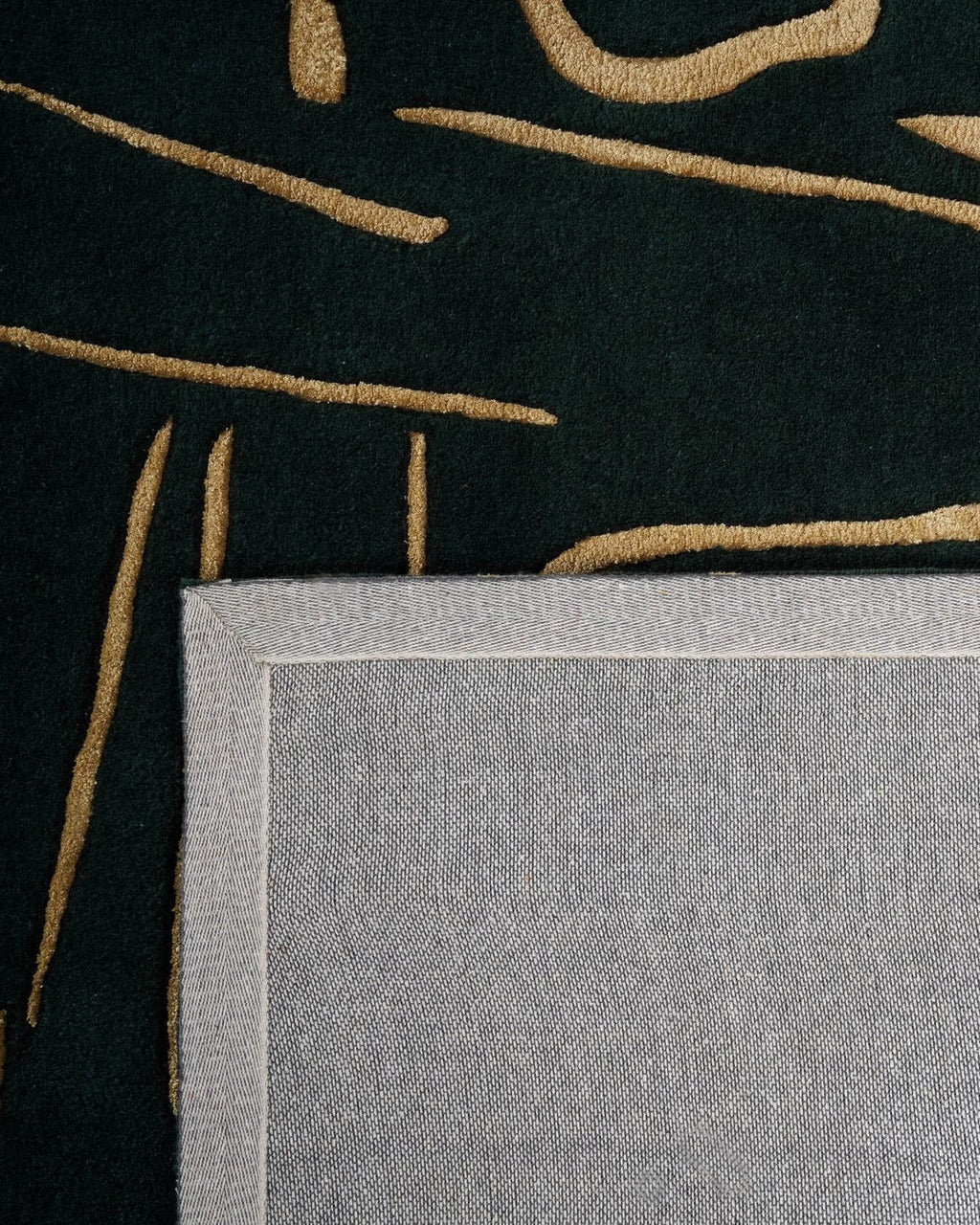 Handmade Emerald Gold Artistic Area Rug