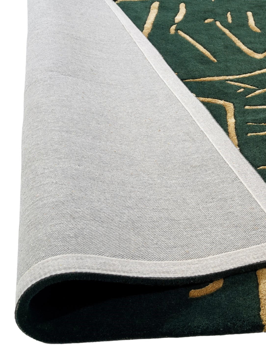 Handmade Emerald Gold Artistic Area Rug