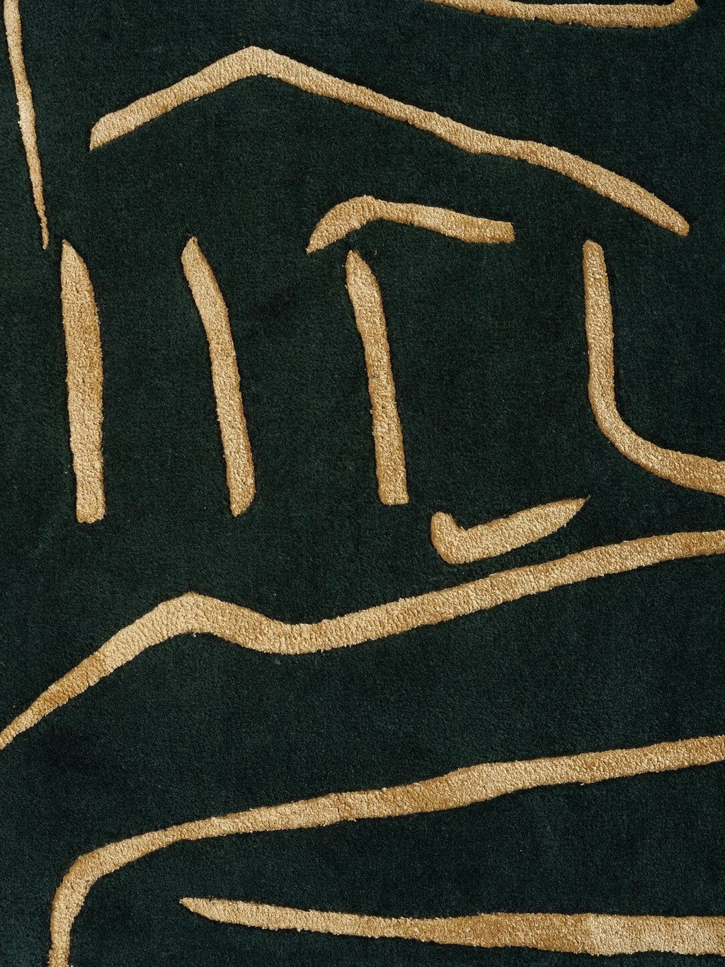 Handmade Emerald Gold Artistic Area Rug