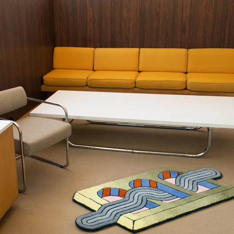 Designer 3D Geometry Wool Rug