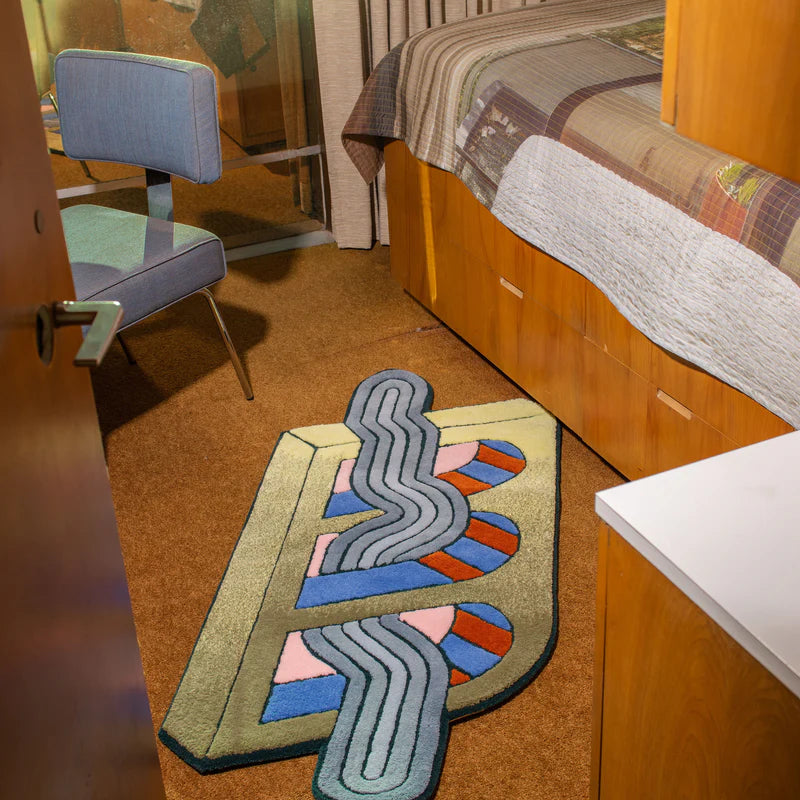 Designer 3D Geometry Wool Rug