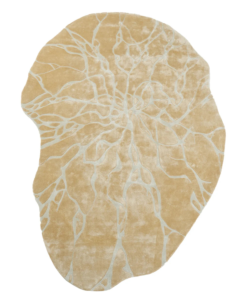 Japandi Irregular Vein Carved Wool Rug