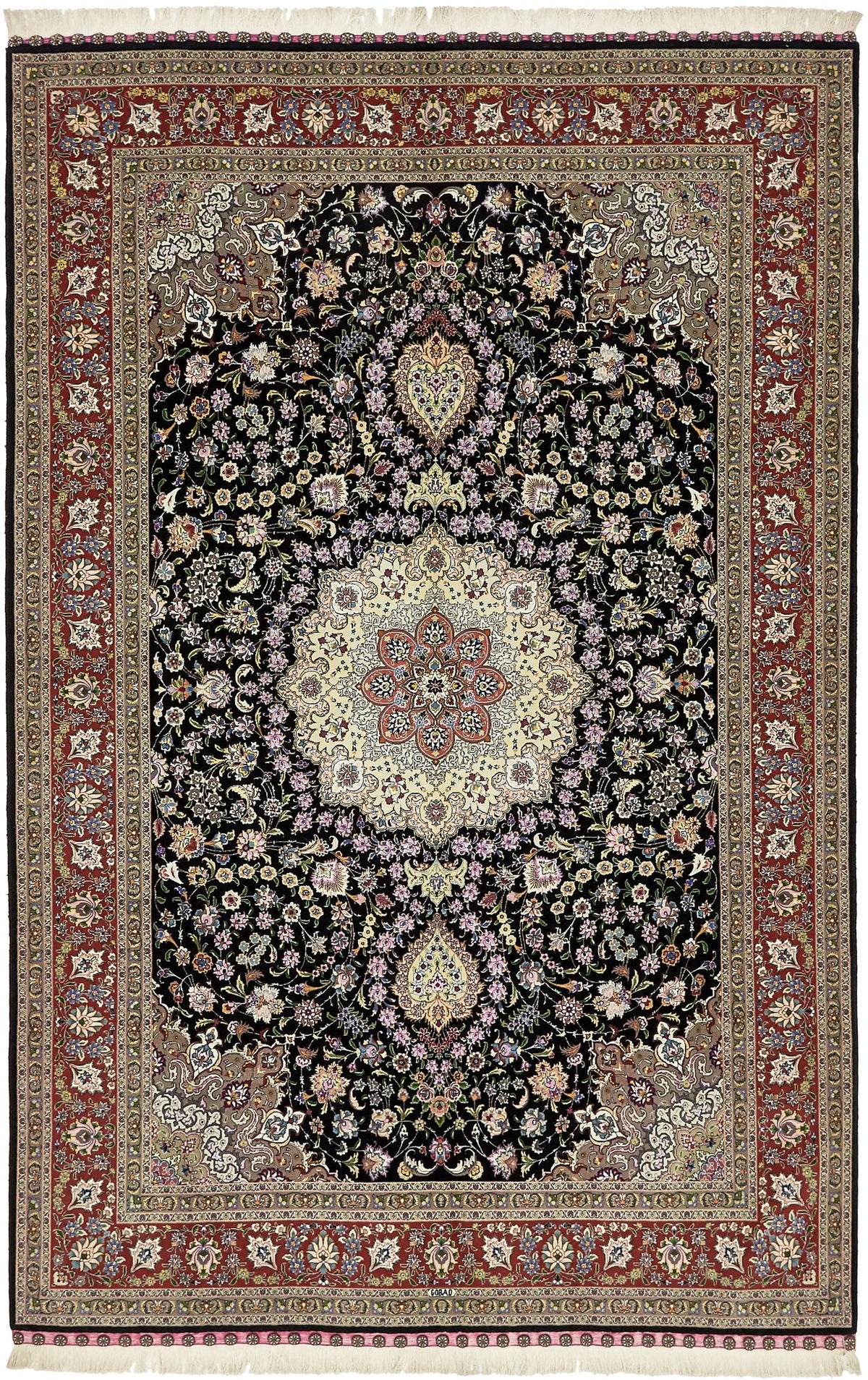 The Obsidian Sovereign Antique Noir Arabesque Medallion Area Rug