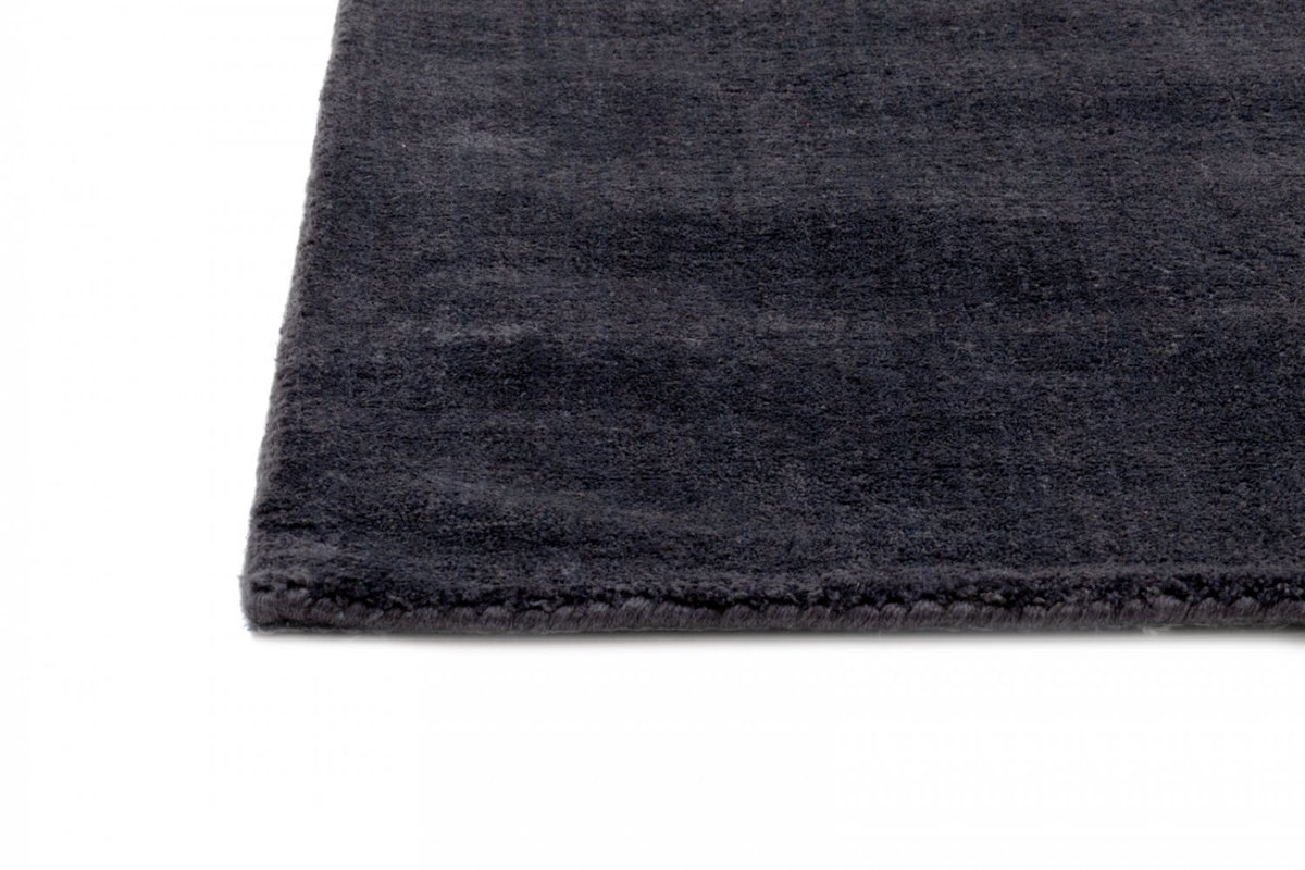 Midnight Charcoal Solid Viscose Silk Rug