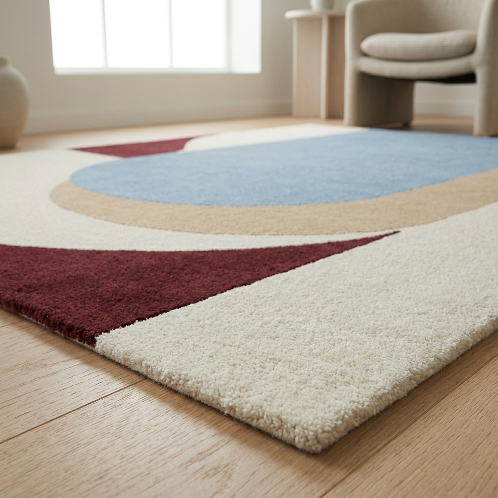 Modern Multicolor Abstract Arch Geometric Rug
