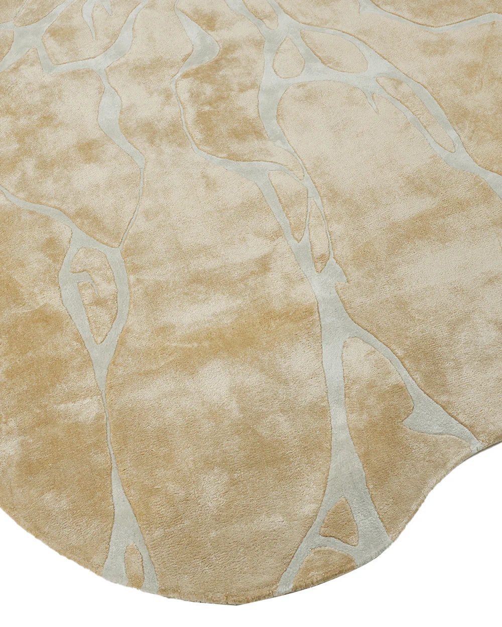 Japandi Irregular Vein Carved Wool Rug
