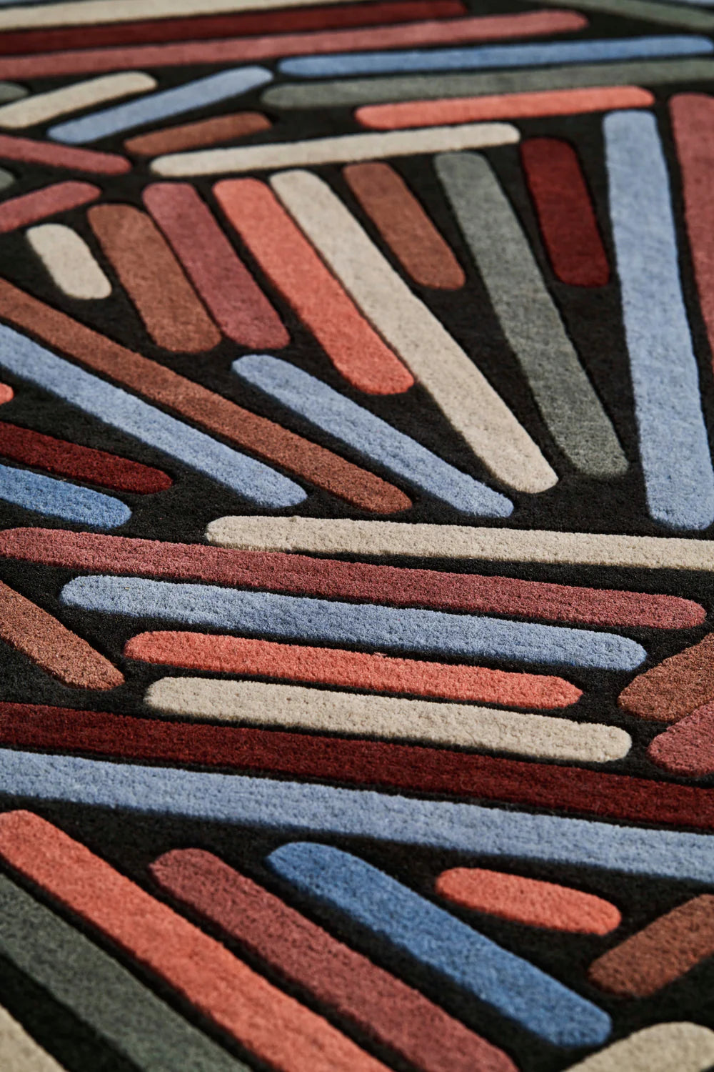 Random Stick Pattern in Rich Multicolor Tones Rug